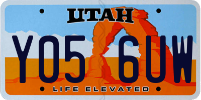 UT license plate Y056UW