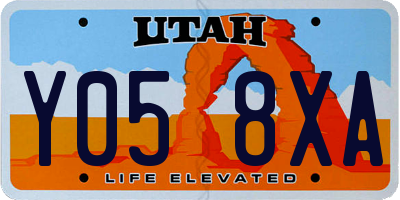UT license plate Y058XA
