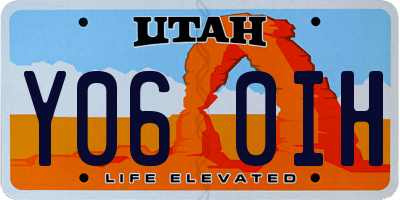 UT license plate Y060IH