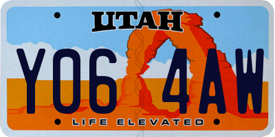 UT license plate Y064AW