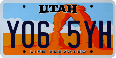 UT license plate Y065YH