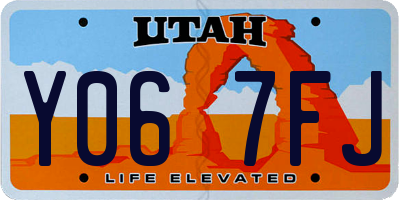 UT license plate Y067FJ