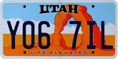 UT license plate Y067IL