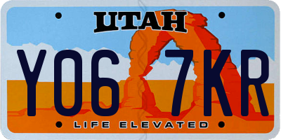 UT license plate Y067KR