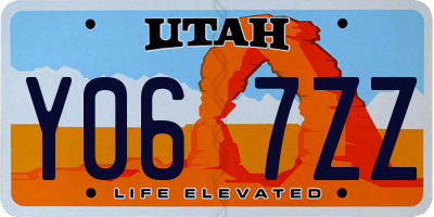 UT license plate Y067ZZ