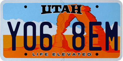 UT license plate Y068EM