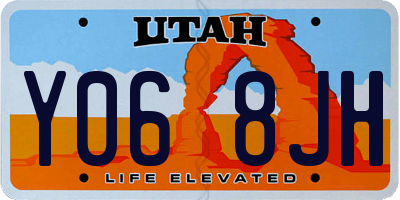 UT license plate Y068JH