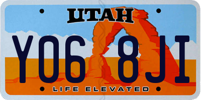 UT license plate Y068JI