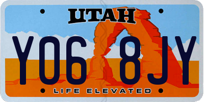 UT license plate Y068JY