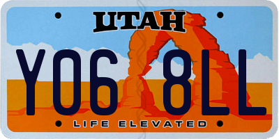 UT license plate Y068LL