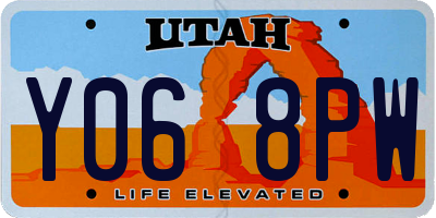 UT license plate Y068PW