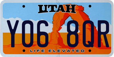 UT license plate Y068QR