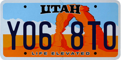 UT license plate Y068TO