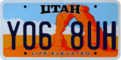 UT license plate Y068UH