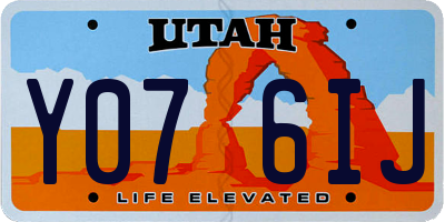 UT license plate Y076IJ