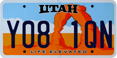 UT license plate Y081QN