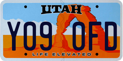 UT license plate Y090FD