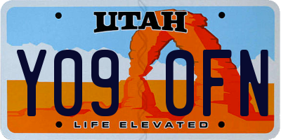 UT license plate Y090FN