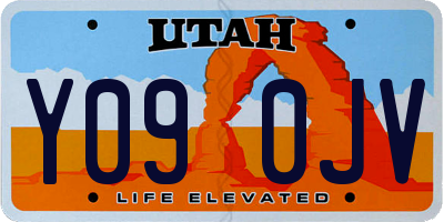 UT license plate Y090JV