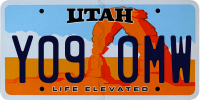 UT license plate Y090MW