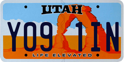 UT license plate Y091IN