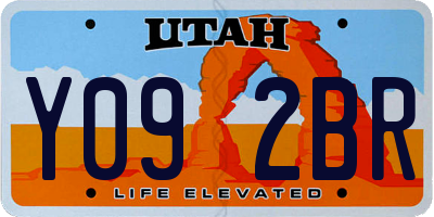 UT license plate Y092BR