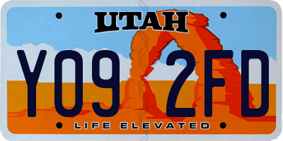 UT license plate Y092FD