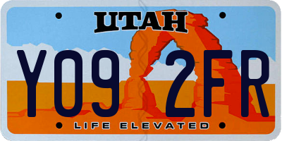 UT license plate Y092FR