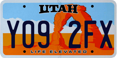 UT license plate Y092FX
