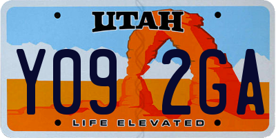 UT license plate Y092GA