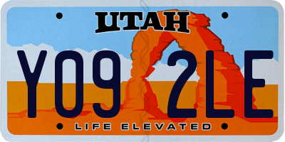 UT license plate Y092LE