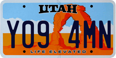 UT license plate Y094MN