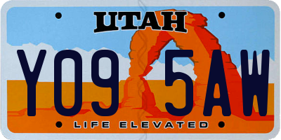 UT license plate Y095AW