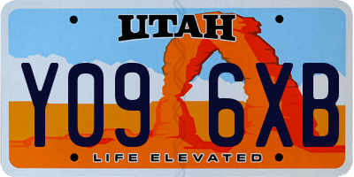 UT license plate Y096XB