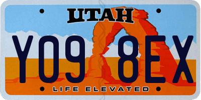 UT license plate Y098EX