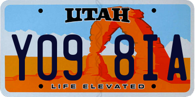 UT license plate Y098IA