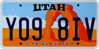 UT license plate Y098IV