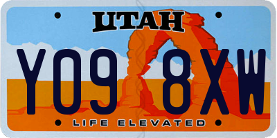 UT license plate Y098XW