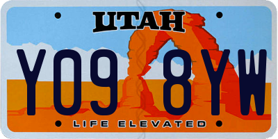 UT license plate Y098YW
