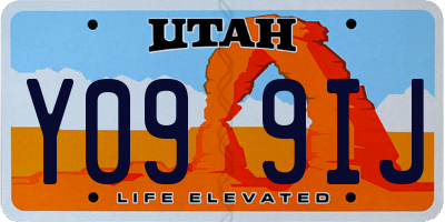 UT license plate Y099IJ