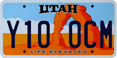 UT license plate Y100CM