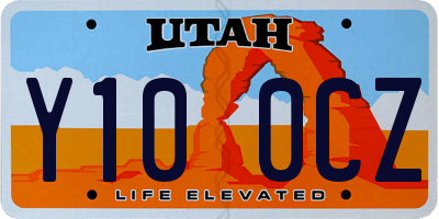 UT license plate Y100CZ