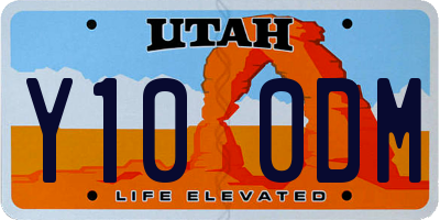 UT license plate Y100DM