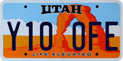 UT license plate Y100FE