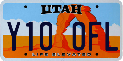 UT license plate Y100FL