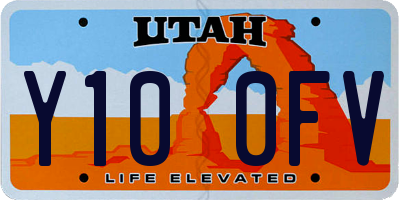 UT license plate Y100FV
