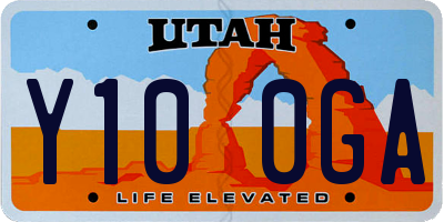 UT license plate Y100GA