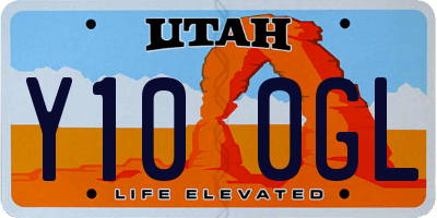 UT license plate Y100GL