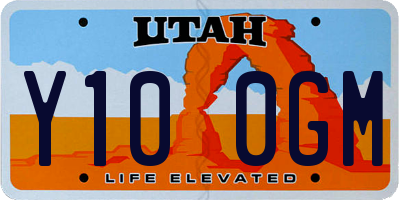 UT license plate Y100GM