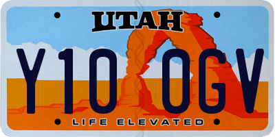 UT license plate Y100GV